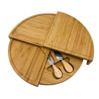 Hot Sell creative rotatable bamboo cheese knife cutting board set